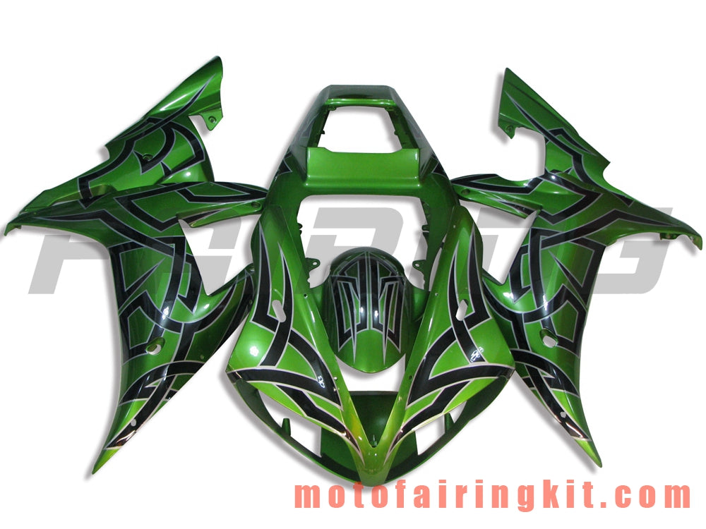 Fairing Kits Fit for YZF-1000 R1 2002 2003 YZF 1000 R1 02 03 Plastic ABS Injection Mold Complete Motorcycle Body Aftermarket Bodywork Frame (Green & Black) B036