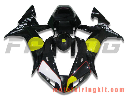 フェアリングキット YZF-1000 R1 2002 2003 YZF 1000 R1 02 03 プラスチック ABS 射出成形 完全なオートバイボディ アフターマーケットボディワークフレーム (ブラック &amp; イエロー) B037