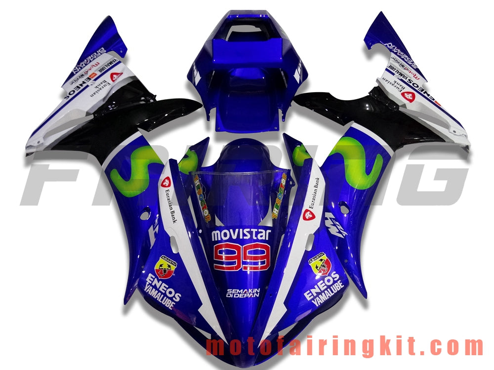 Kits de carenado aptos para YZF-1000 R1 2002 2003 YZF 1000 R1 02 03 Molde de inyección de plástico ABS Carrocería completa para motocicleta Carrocería del mercado de accesorios Marco (azul) B041