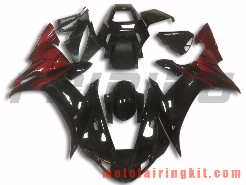 Fairing Kits Fit for YZF-1000 R1 2002 2003 YZF 1000 R1 02 03 Plastic ABS Injection Mold Complete Motorcycle Body Aftermarket Bodywork Frame (Black & Red) B043