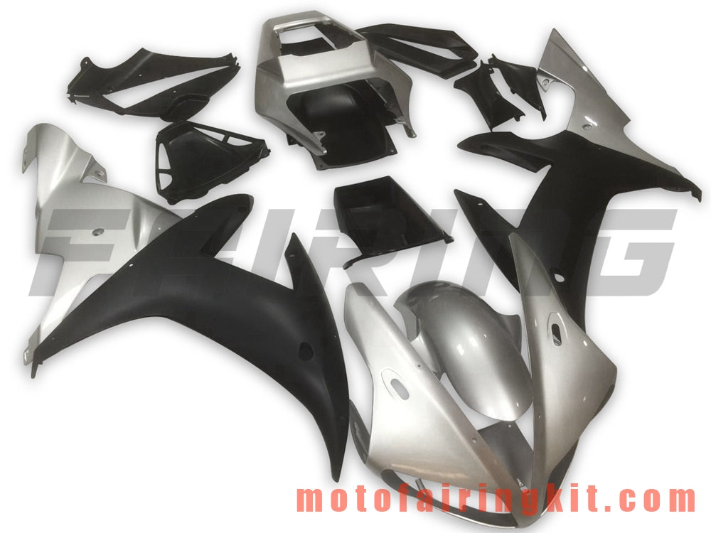 Fairing Kits Fit for YZF-1000 R1 2002 2003 YZF 1000 R1 02 03 Plastic ABS Injection Mold Complete Motorcycle Body Aftermarket Bodywork Frame (Silver & Black) B044