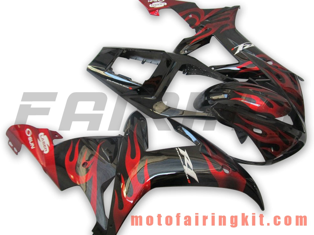 Fairing Kits Fit for YZF-1000 R1 2002 2003 YZF 1000 R1 02 03 Plastic ABS Injection Mold Complete Motorcycle Body Aftermarket Bodywork Frame (Black & Red) B052