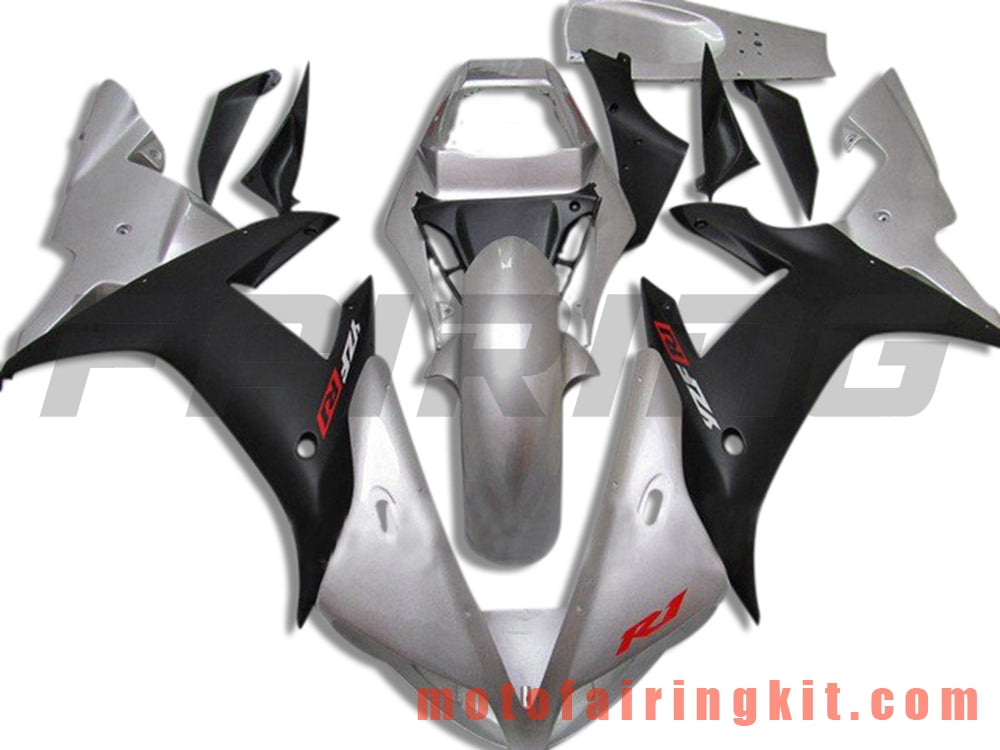 Fairing Kits Fit for YZF-1000 R1 2002 2003 YZF 1000 R1 02 03 Plastic ABS Injection Mold Complete Motorcycle Body Aftermarket Bodywork Frame (Silver & Black) B053