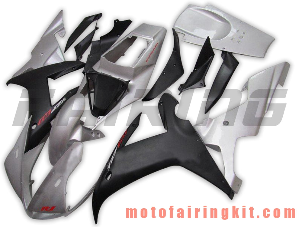 フェアリングキット YZF-1000 R1 2002 2003 YZF 1000 R1 02 03 プラスチック ABS 射出成型 完全なオートバイボディ アフターマーケットボディワークフレーム (シルバー &amp; ブラック) B053