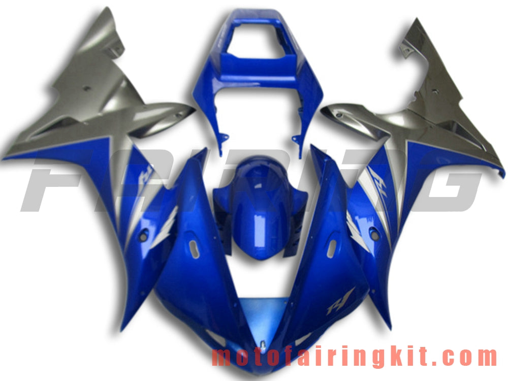 Fairing Kits Fit for YZF-1000 R1 2002 2003 YZF 1000 R1 02 03 Plastic ABS Injection Mold Complete Motorcycle Body Aftermarket Bodywork Frame (Blue & Silver) B060