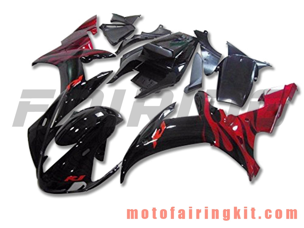 フェアリングキット YZF-1000 R1 2002 2003 YZF 1000 R1 02 03 プラスチック ABS 射出成形 完全なオートバイボディ アフターマーケットボディワークフレーム (ブラック &amp; レッド) B065