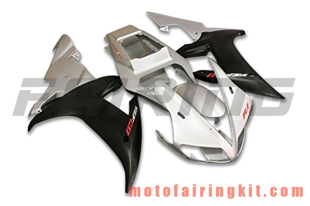 Fairing Kits Fit for YZF-1000 R1 2002 2003 YZF 1000 R1 02 03 Plastic ABS Injection Mold Complete Motorcycle Body Aftermarket Bodywork Frame (Silver & Black) B067