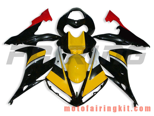 Kits de carenado aptos para YZF-1000 R1 2004 2005 2006 YZF 1000 R1 04 05 06 Molde de inyección de plástico ABS Carrocería completa para motocicleta Carrocería del mercado de accesorios Marco (negro y amarillo) B003