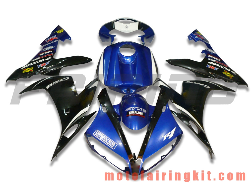 Fairing Kits Fit for YZF-1000 R1 2004 2005 2006 YZF 1000 R1 04 05 06 Plastic ABS Injection Mold Complete Motorcycle Body Aftermarket Bodywork Frame (Blue & Black) B004