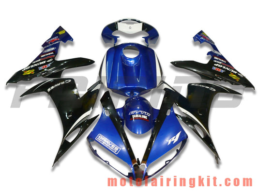 Fairing Kits Fit for YZF-1000 R1 2004 2005 2006 YZF 1000 R1 04 05 06 Plastic ABS Injection Mold Complete Motorcycle Body Aftermarket Bodywork Frame (Blue & Black) B004