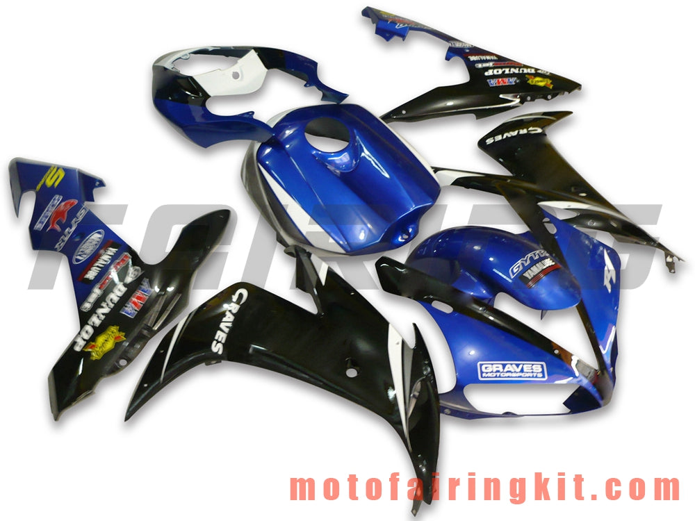 Fairing Kits Fit for YZF-1000 R1 2004 2005 2006 YZF 1000 R1 04 05 06 Plastic ABS Injection Mold Complete Motorcycle Body Aftermarket Bodywork Frame (Blue & Black) B004