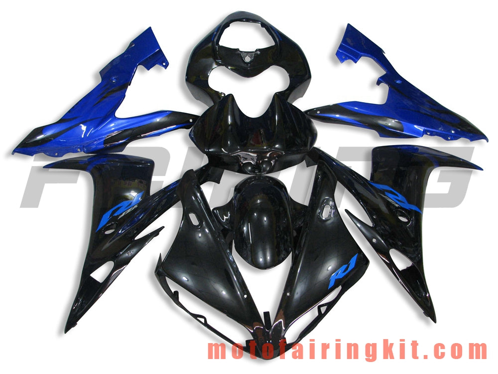 フェアリングキット YZF-1000 R1 2004 2005 2006 YZF 1000 R1 04 05 06 プラスチック ABS 射出成型 完全なオートバイボディ アフターマーケットボディワークフレーム (ブラック &amp; ブルー) B005