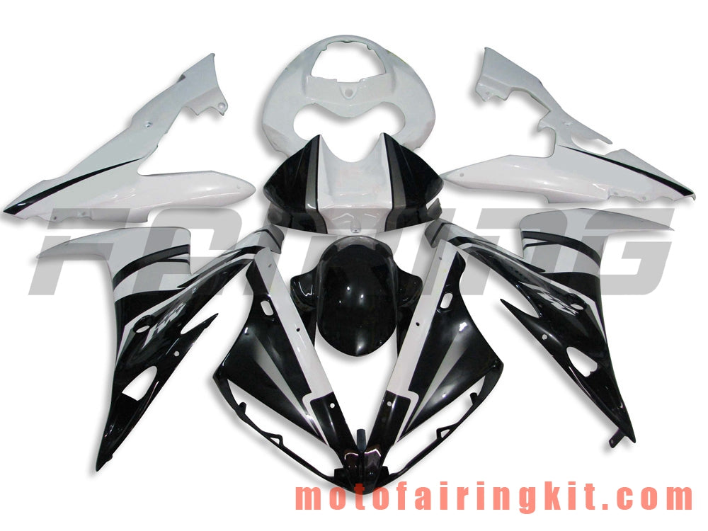 フェアリングキット YZF-1000 R1 2004 2005 2006 YZF 1000 R1 04 05 06 プラスチック ABS 射出成形 完全なオートバイボディ アフターマーケットボディワークフレーム (ブラック &amp; ホワイト) B006