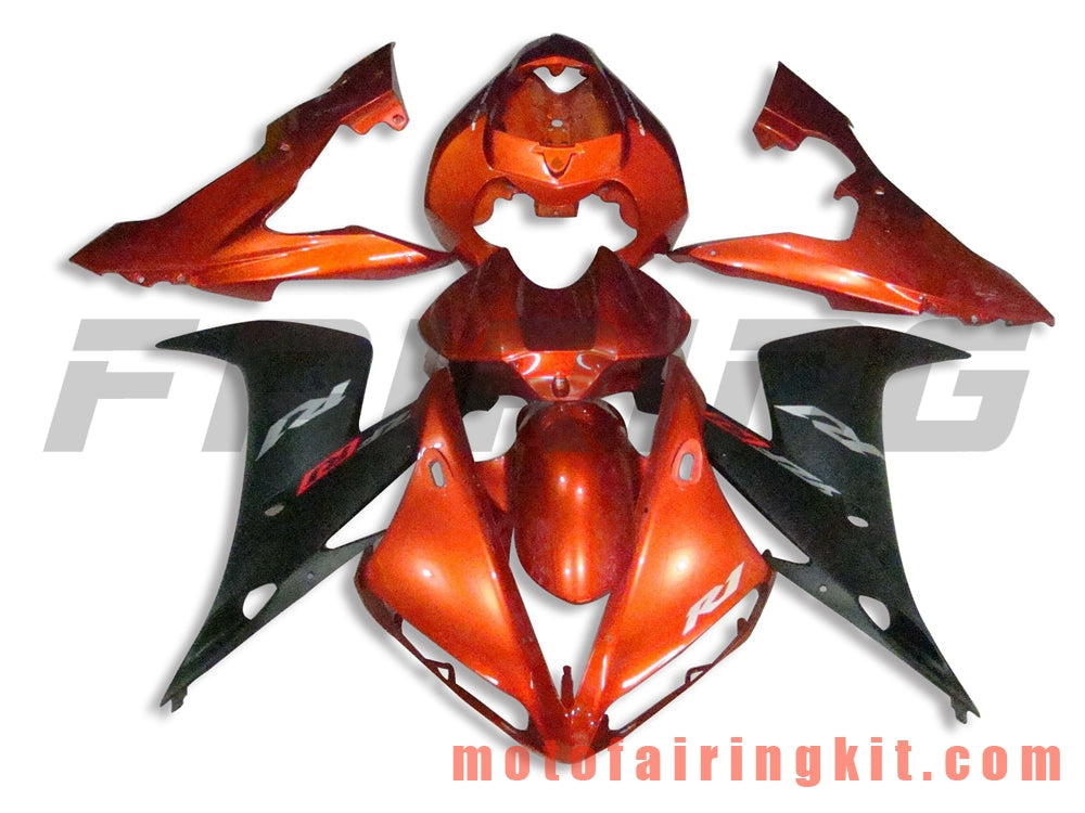 Fairing Kits Fit for YZF-1000 R1 2004 2005 2006 YZF 1000 R1 04 05 06 Plastic ABS Injection Mold Complete Motorcycle Body Aftermarket Bodywork Frame (Orange & Black) B007