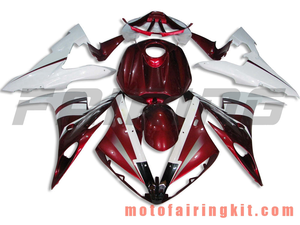 Fairing Kits Fit for YZF-1000 R1 2004 2005 2006 YZF 1000 R1 04 05 06 Plastic ABS Injection Mold Complete Motorcycle Body Aftermarket Bodywork Frame (Red & White) B009