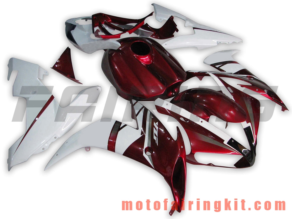 Fairing Kits Fit for YZF-1000 R1 2004 2005 2006 YZF 1000 R1 04 05 06 Plastic ABS Injection Mold Complete Motorcycle Body Aftermarket Bodywork Frame (Red & White) B009