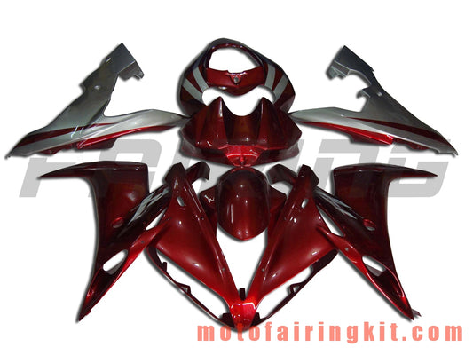 Fairing Kits Fit for YZF-1000 R1 2004 2005 2006 YZF 1000 R1 04 05 06 Plastic ABS Injection Mold Complete Motorcycle Body Aftermarket Bodywork Frame (Red & Silver) B010