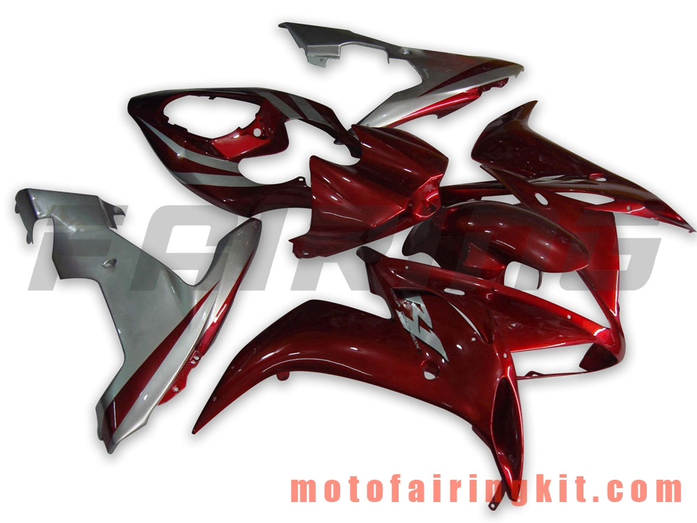 Fairing Kits Fit for YZF-1000 R1 2004 2005 2006 YZF 1000 R1 04 05 06 Plastic ABS Injection Mold Complete Motorcycle Body Aftermarket Bodywork Frame (Red & Silver) B010