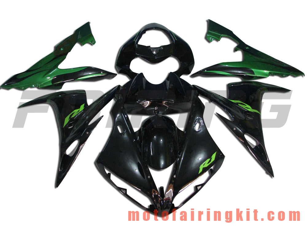 Fairing Kits Fit for YZF-1000 R1 2004 2005 2006 YZF 1000 R1 04 05 06 Plastic ABS Injection Mold Complete Motorcycle Body Aftermarket Bodywork Frame (Green & Black) B011