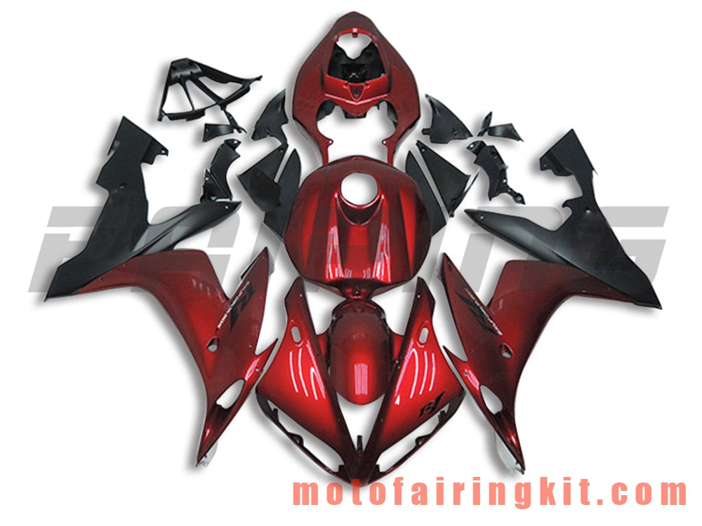 Fairing Kits Fit for YZF-1000 R1 2004 2005 2006 YZF 1000 R1 04 05 06 Plastic ABS Injection Mold Complete Motorcycle Body Aftermarket Bodywork Frame (Red & Black) B013