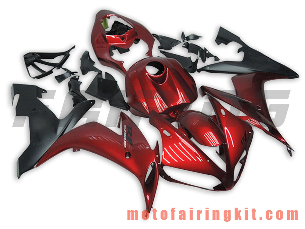 Fairing Kits Fit for YZF-1000 R1 2004 2005 2006 YZF 1000 R1 04 05 06 Plastic ABS Injection Mold Complete Motorcycle Body Aftermarket Bodywork Frame (Red & Black) B013