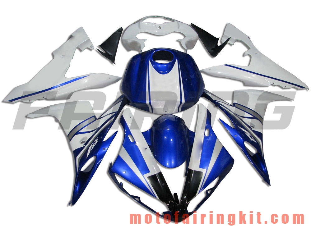 Fairing Kits Fit for YZF-1000 R1 2004 2005 2006 YZF 1000 R1 04 05 06 Plastic ABS Injection Mold Complete Motorcycle Body Aftermarket Bodywork Frame (White & Blue) B015