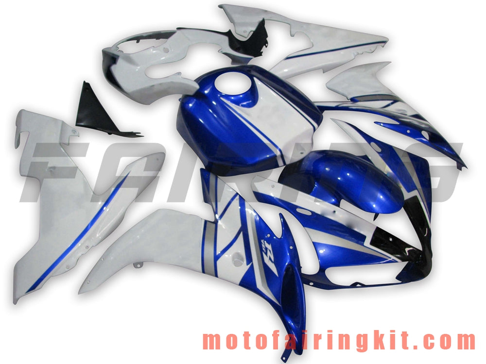 Fairing Kits Fit for YZF-1000 R1 2004 2005 2006 YZF 1000 R1 04 05 06 Plastic ABS Injection Mold Complete Motorcycle Body Aftermarket Bodywork Frame (White & Blue) B015