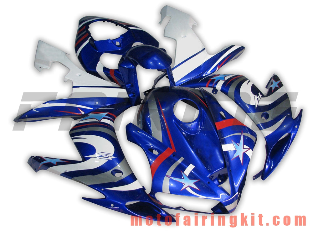 Fairing Kits Fit for YZF-1000 R1 2004 2005 2006 YZF 1000 R1 04 05 06 Plastic ABS Injection Mold Complete Motorcycle Body Aftermarket Bodywork Frame (Blue & White) B016