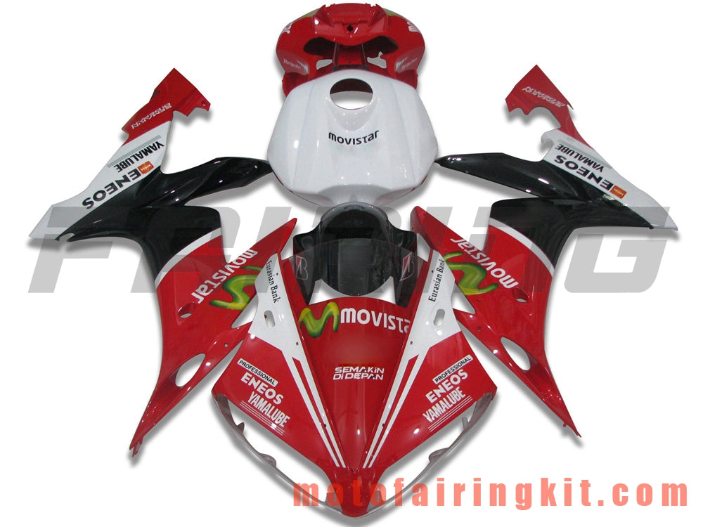 Fairing Kits Fit for YZF-1000 R1 2004 2005 2006 YZF 1000 R1 04 05 06 Plastic ABS Injection Mold Complete Motorcycle Body Aftermarket Bodywork Frame (Red & White) B023