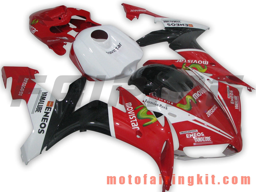 Fairing Kits Fit for YZF-1000 R1 2004 2005 2006 YZF 1000 R1 04 05 06 Plastic ABS Injection Mold Complete Motorcycle Body Aftermarket Bodywork Frame (Red & White) B023