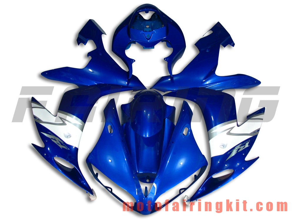 Fairing Kits Fit for YZF-1000 R1 2004 2005 2006 YZF 1000 R1 04 05 06 Plastic ABS Injection Mold Complete Motorcycle Body Aftermarket Bodywork Frame (Blue & White) B026