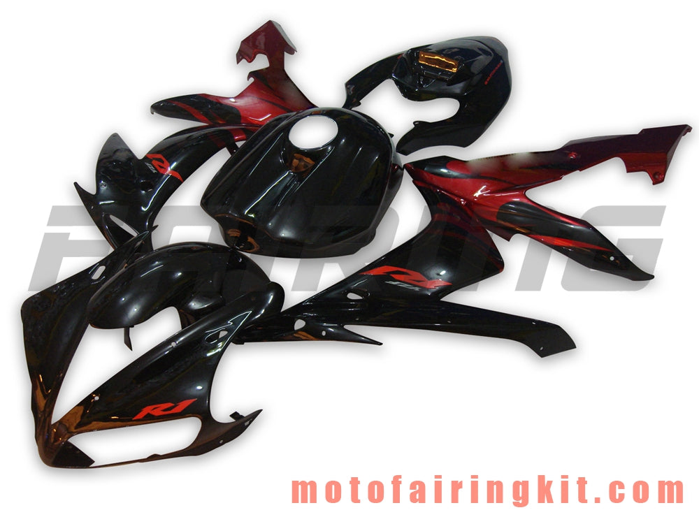 フェアリングキット YZF-1000 R1 2004 2005 2006 YZF 1000 R1 04 05 06 プラスチック ABS 射出成型 完全なオートバイボディ アフターマーケットボディワークフレーム (ブラック &amp; オレンジ) B028