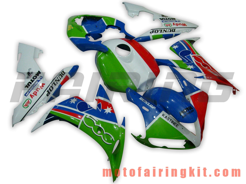 フェアリングキット YZF-1000 R1 2004 2005 2006 YZF 1000 R1 04 05 06 プラスチック ABS 射出成型 完全なオートバイボディ アフターマーケットボディワークフレーム (グリーン &amp; レッド) B033