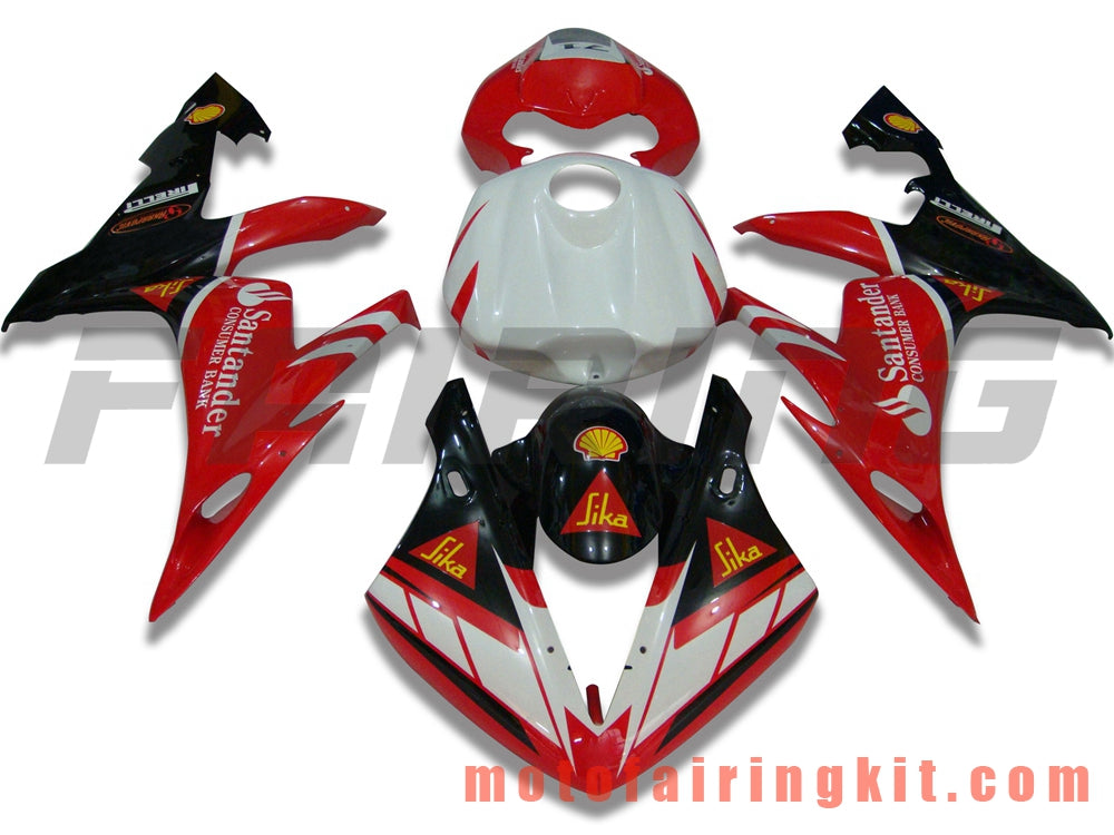 Fairing Kits Fit for YZF-1000 R1 2004 2005 2006 YZF 1000 R1 04 05 06 Plastic ABS Injection Mold Complete Motorcycle Body Aftermarket Bodywork Frame (Red & Black) B035