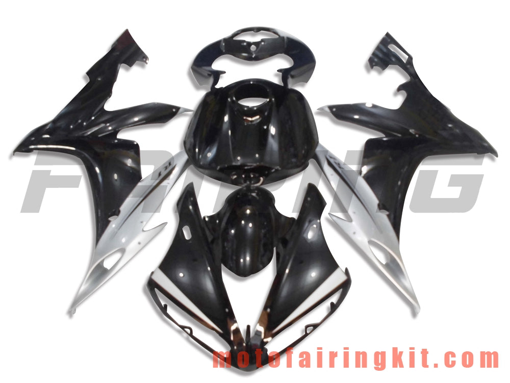 Fairing Kits Fit for YZF-1000 R1 2004 2005 2006 YZF 1000 R1 04 05 06 Plastic ABS Injection Mold Complete Motorcycle Body Aftermarket Bodywork Frame (Black & Silver) B043