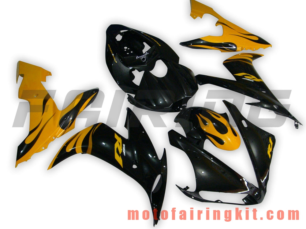 フェアリングキット YZF-1000 R1 2004 2005 2006 YZF 1000 R1 04 05 06 プラスチック ABS 射出成型 完全なオートバイボディ アフターマーケットボディワークフレーム (ブラック &amp; イエロー) B044