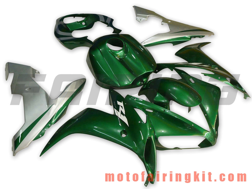 Fairing Kits Fit for YZF-1000 R1 2004 2005 2006 YZF 1000 R1 04 05 06 Plastic ABS Injection Mold Complete Motorcycle Body Aftermarket Bodywork Frame (Green & Silver) B045