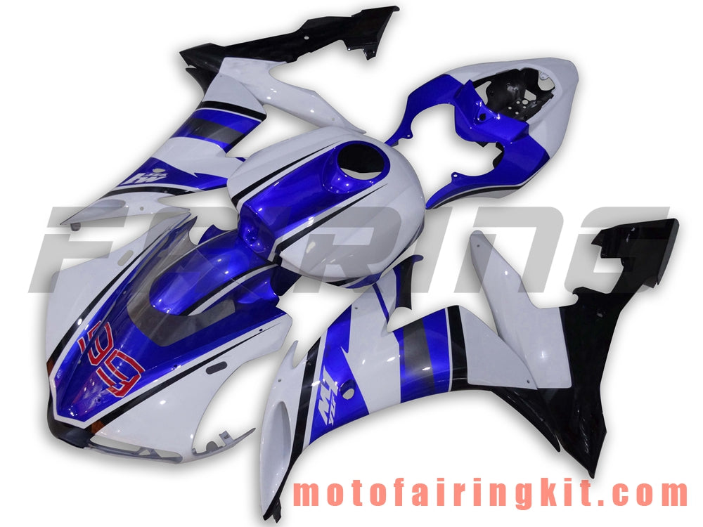 Fairing Kits Fit for YZF-1000 R1 2004 2005 2006 YZF 1000 R1 04 05 06 Plastic ABS Injection Mold Complete Motorcycle Body Aftermarket Bodywork Frame (Blue & White) B052