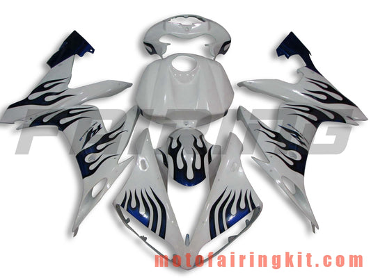 Fairing Kits Fit for YZF-1000 R1 2004 2005 2006 YZF 1000 R1 04 05 06 Plastic ABS Injection Mold Complete Motorcycle Body Aftermarket Bodywork Frame (White & Blue) B053