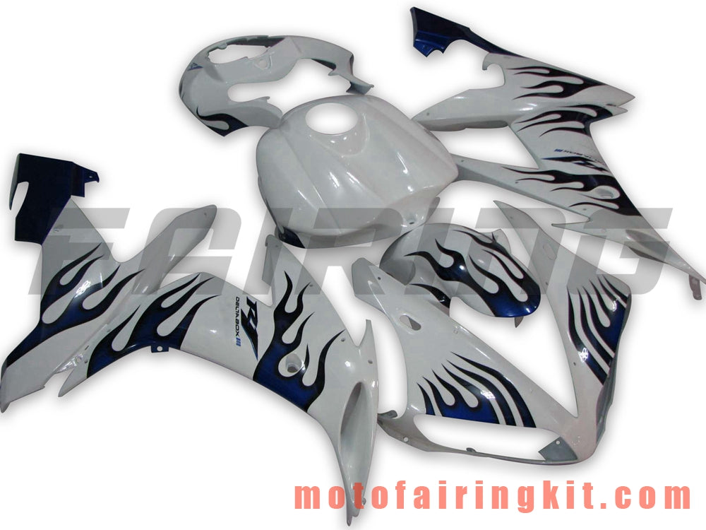 Fairing Kits Fit for YZF-1000 R1 2004 2005 2006 YZF 1000 R1 04 05 06 Plastic ABS Injection Mold Complete Motorcycle Body Aftermarket Bodywork Frame (White & Blue) B053