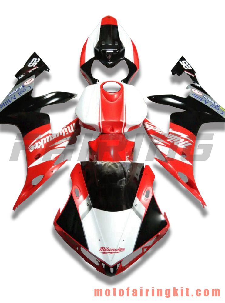 Fairing Kits Fit for YZF-1000 R1 2004 2005 2006 YZF 1000 R1 04 05 06 Plastic ABS Injection Mold Complete Motorcycle Body Aftermarket Bodywork Frame (Red & Black) B055