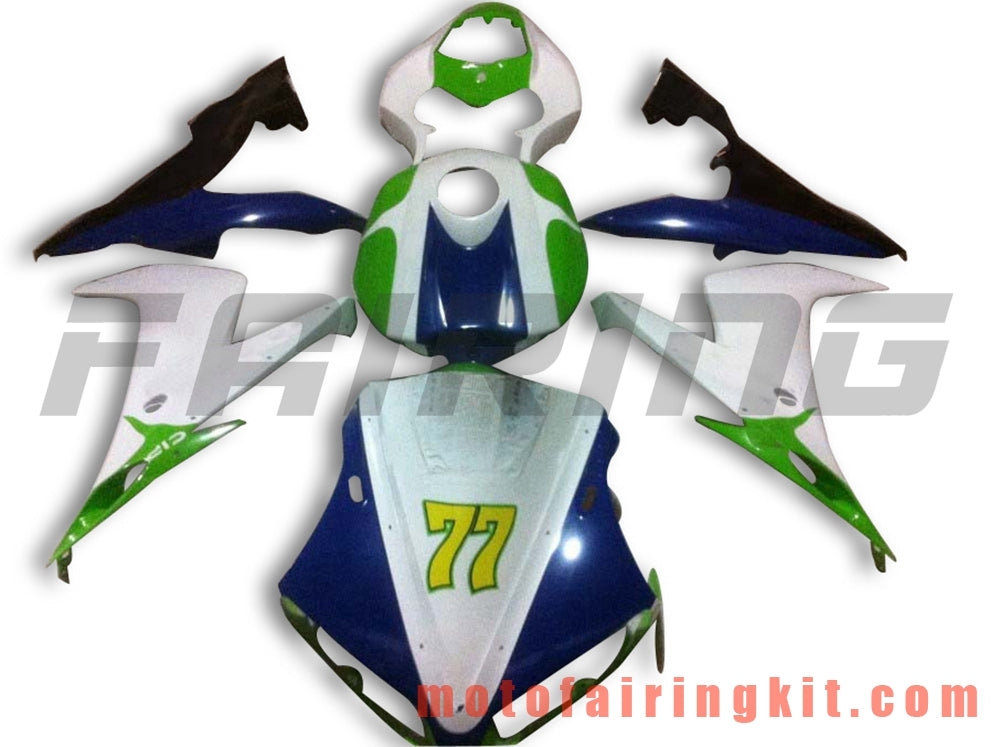 Kits de carenado aptos para YZF-1000 R1 2004 2005 2006 YZF 1000 R1 04 05 06 Molde de inyección de plástico ABS Carrocería completa para motocicleta Carrocería del mercado de accesorios Marco (blanco y verde) B059