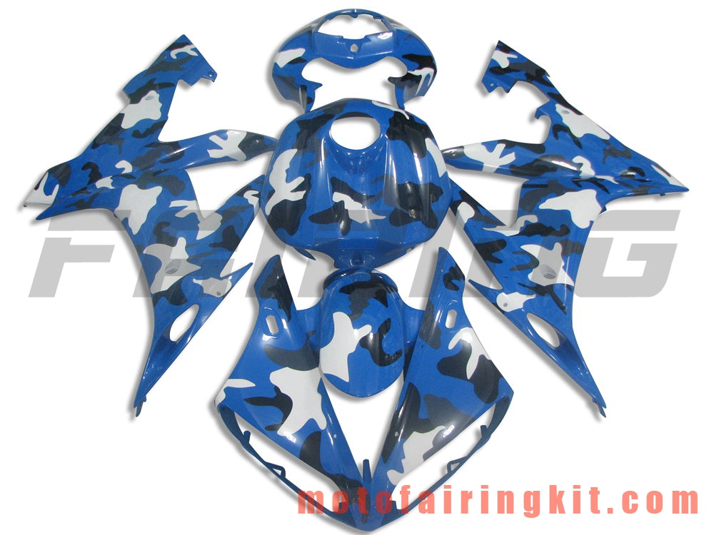 Kits de carenado aptos para YZF-1000 R1 2004 2005 2006 YZF 1000 R1 04 05 06 Molde de inyección de plástico ABS Carrocería completa para motocicleta Marco de carrocería de posventa (azul y blanco) B062