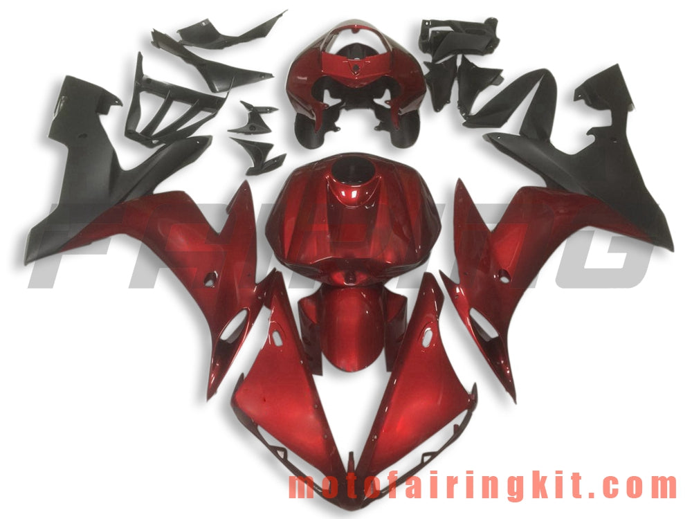 Fairing Kits Fit for YZF-1000 R1 2004 2005 2006 YZF 1000 R1 04 05 06 Plastic ABS Injection Mold Complete Motorcycle Body Aftermarket Bodywork Frame (Red & Black) B066