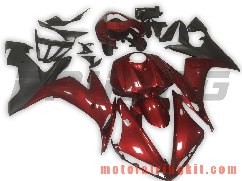 Fairing Kits Fit for YZF-1000 R1 2004 2005 2006 YZF 1000 R1 04 05 06 Plastic ABS Injection Mold Complete Motorcycle Body Aftermarket Bodywork Frame (Red & Black) B066