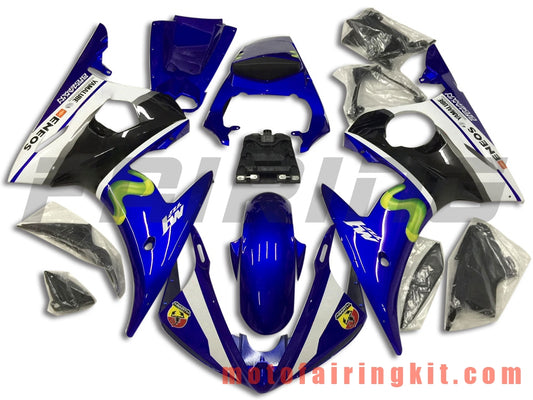 Fairing Kits Fit for YZF-1000 R1 2004 2005 2006 YZF 1000 R1 04 05 06 Plastic ABS Injection Mold Complete Motorcycle Body Aftermarket Bodywork Frame (Blue & White) B074