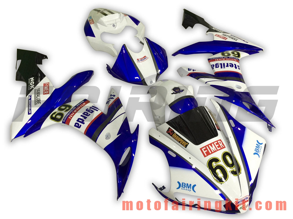 Fairing Kits Fit for YZF-1000 R1 2004 2005 2006 YZF 1000 R1 04 05 06 Plastic ABS Injection Mold Complete Motorcycle Body Aftermarket Bodywork Frame (White & Blue) B077