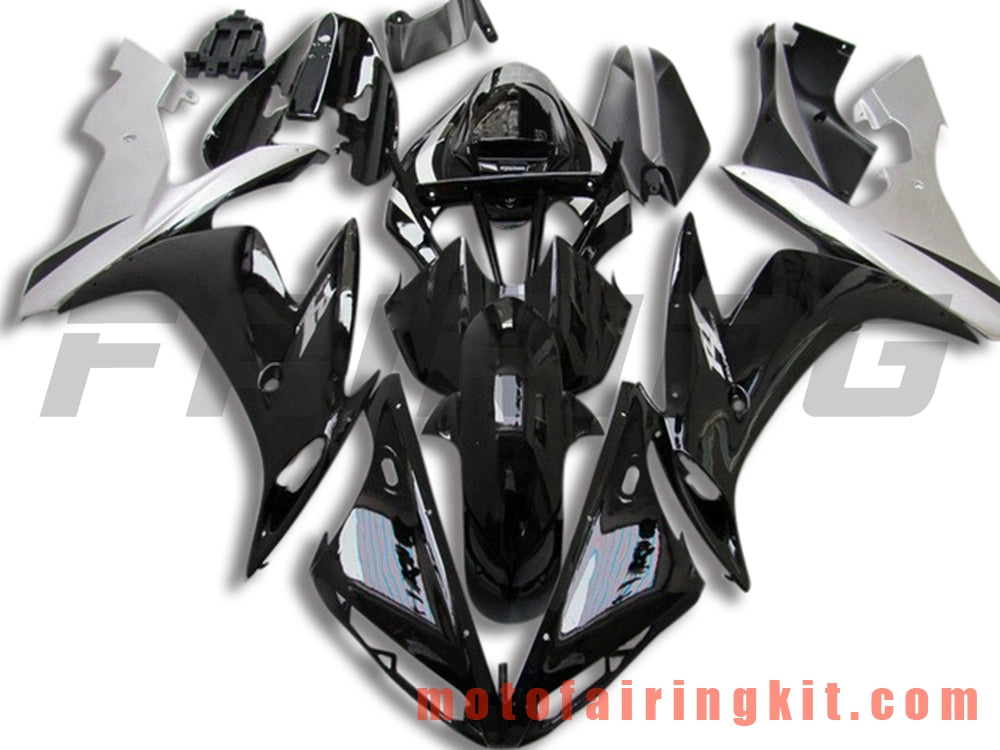 フェアリングキット YZF-1000 R1 2004 2005 2006 YZF 1000 R1 04 05 06 プラスチック ABS 射出成型 完全なオートバイボディ アフターマーケットボディワークフレーム (ブラック &amp; シルバー) B081