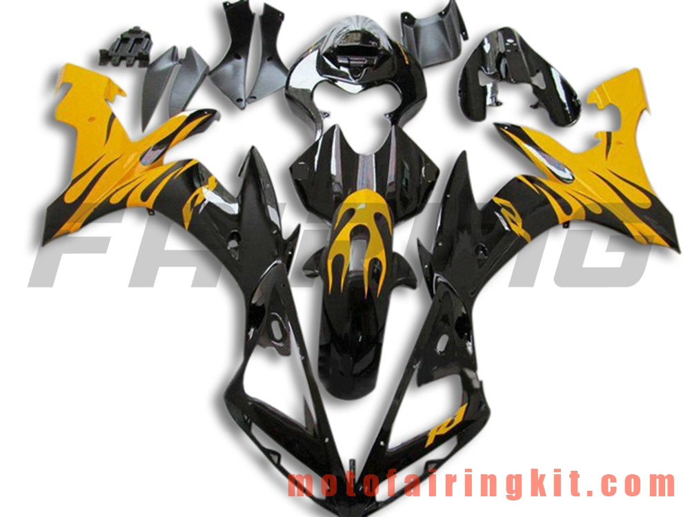 フェアリングキット YZF-1000 R1 2004 2005 2006 YZF 1000 R1 04 05 06 プラスチック ABS 射出成型 完全なオートバイボディ アフターマーケットボディワークフレーム (ブラック &amp; イエロー) B083