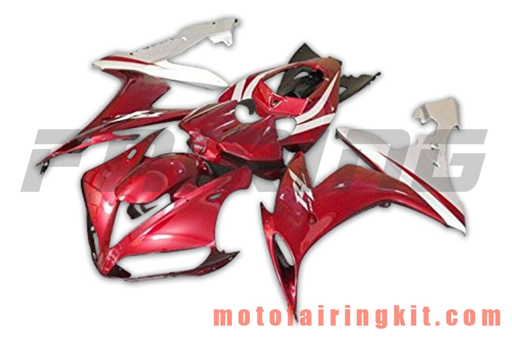 Fairing Kits Fit for YZF-1000 R1 2004 2005 2006 YZF 1000 R1 04 05 06 Plastic ABS Injection Mold Complete Motorcycle Body Aftermarket Bodywork Frame (Red & Silver) B093